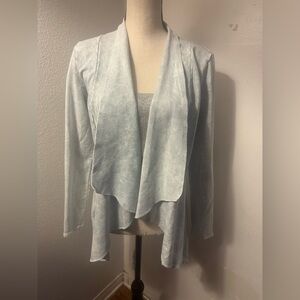 Elegant Blue Blazer with Waterfall Front